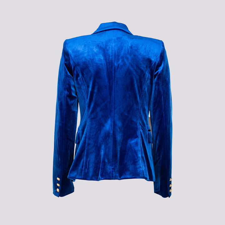 Blazer doppiopetto in velluto blu elettrico V2021 BLUETTE ANDREA MORANDO 