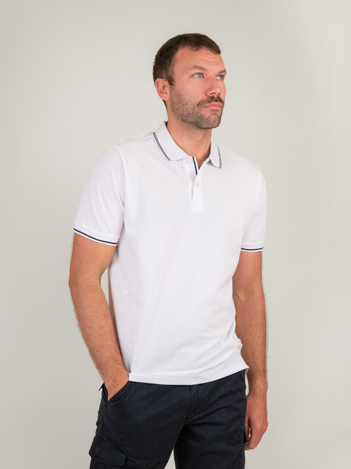 T-SHIRT POLO IN COTONE PIQUET BIANCA