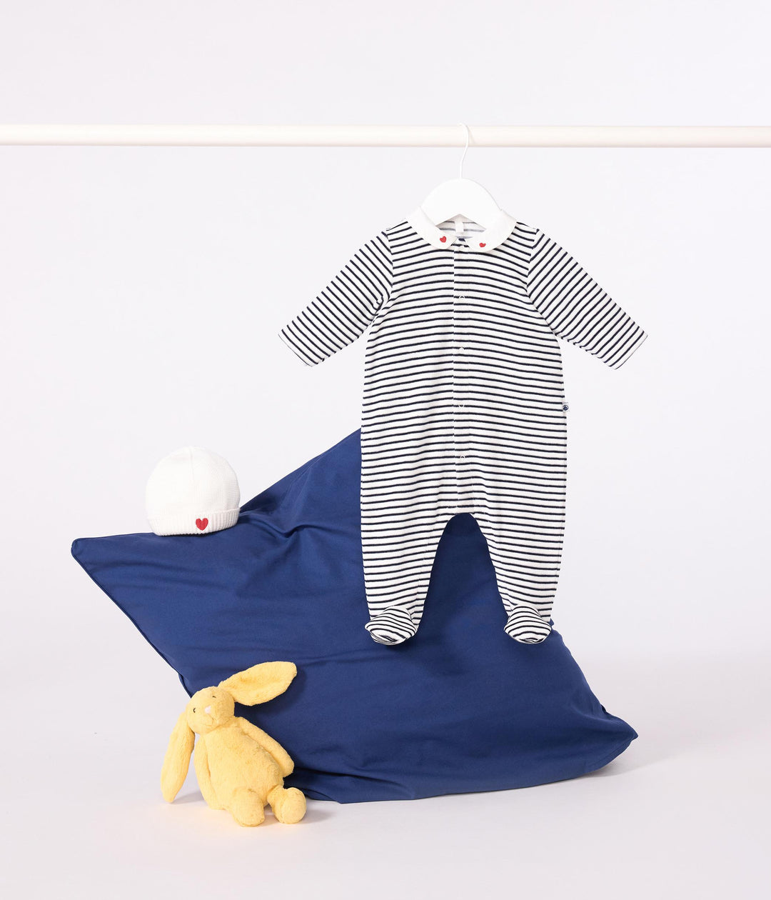 Pigiama tutina marinière in ciniglia con colletto A0DR1 01 PETIT BATEAU 
