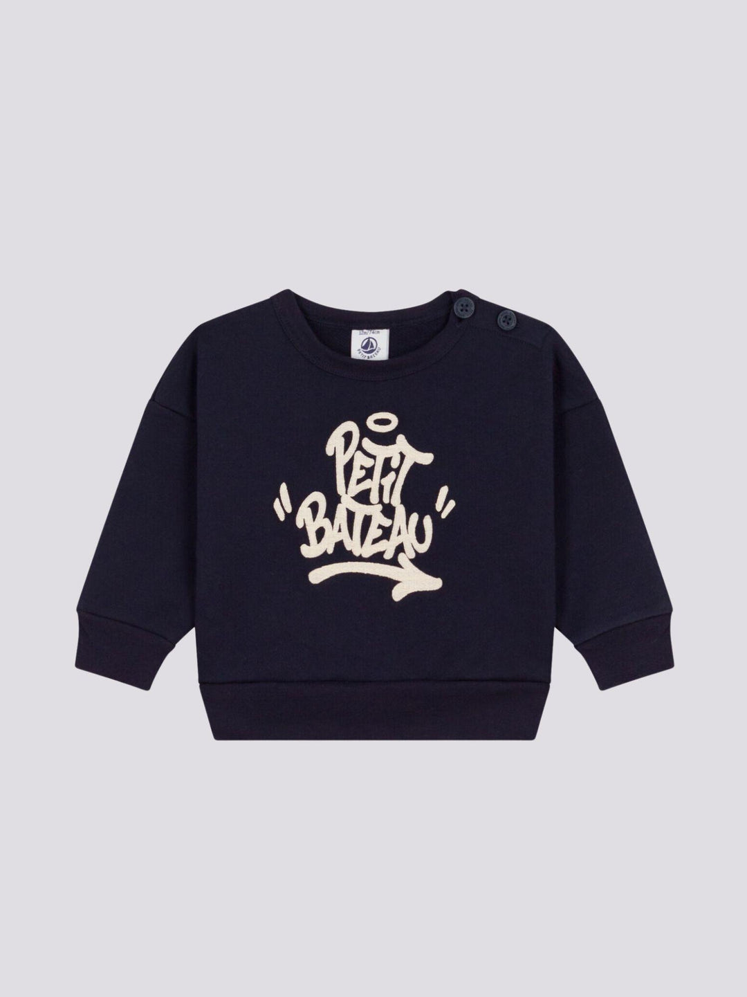 FELPA IN TESSUTO FELPATO BLU PER BEBÈ A08QP 03 PETIT BATEAU 
