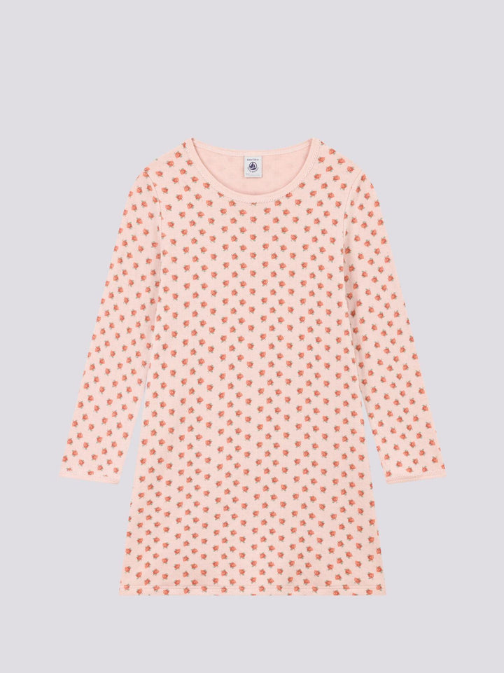 CAMICIA DA NOTTE FIORE BAMBINA IN TUBIQUE A080H 02 PETIT BATEAU 