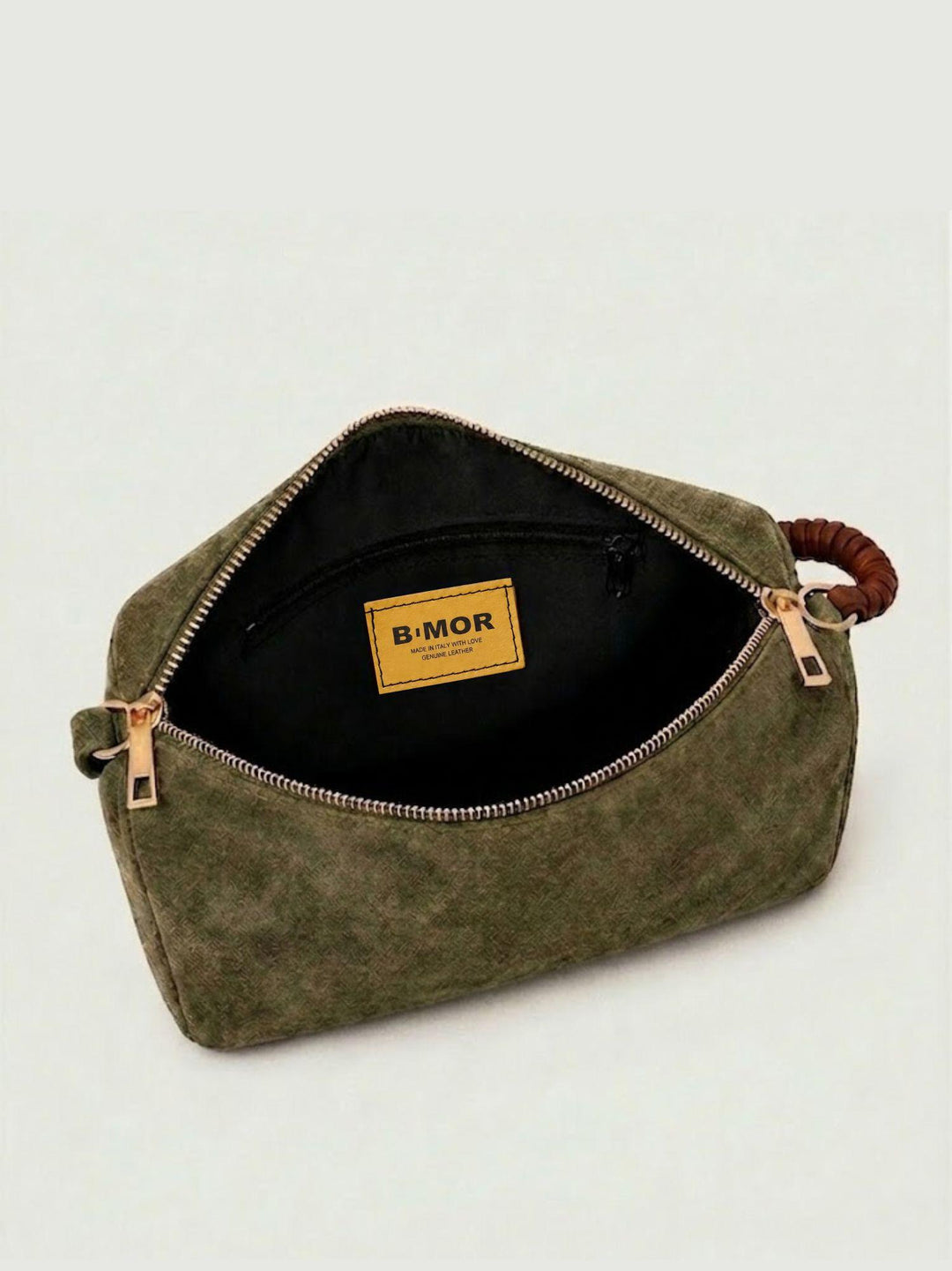 Borsa a spalla Cube in pelle scamosciata salvia CUBE SALVIA BIMOR 