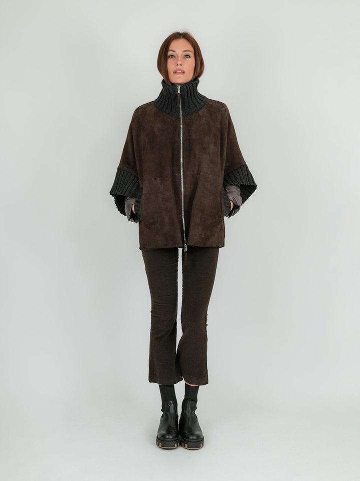 GIACCA MANTELLA ADELE CON PIUMINO 3 IN UNO TESTA MORO ADELE KNIT 618 JACK LEATHER 