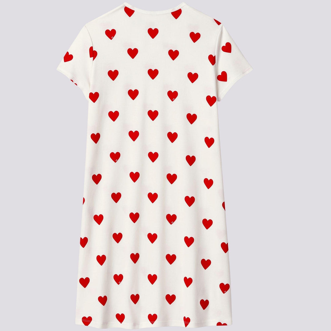 CAMICIA DA NOTTE RAGAZZA IN COTONE MOTIVO CUORE A00J8 01 PETIT BATEAU 
