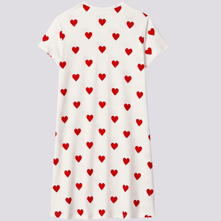 CAMICIA DA NOTTE RAGAZZA IN COTONE MOTIVO CUORE A00J8 01 PETIT BATEAU 