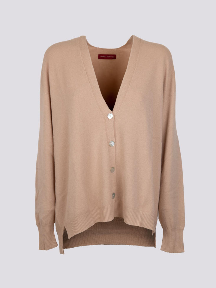 CARDIGAN OVER BEIGE CON BOTTONI IN MADREPERLA 0220/31 0234 BIMOR 