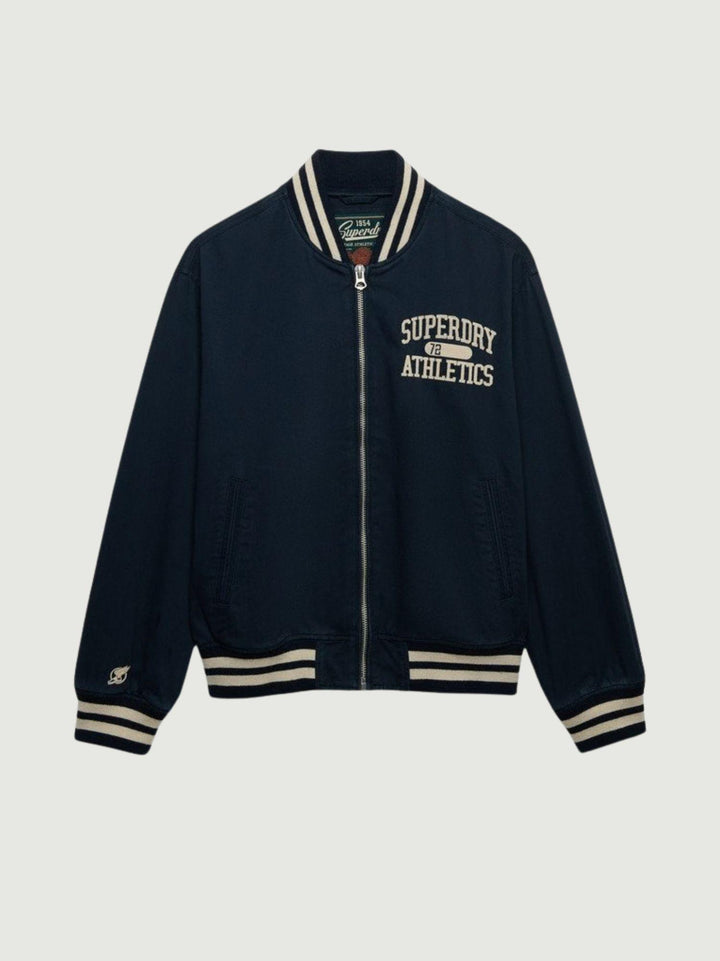 Bomber stile college in cotone navy M5012322A 98T SUPERDRY 