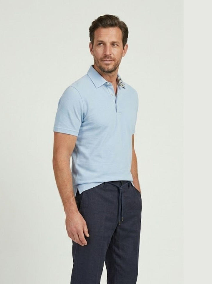 Polo in cotone piquet azzurro chiaro BU26S07POPIQUETCOGMT 240 ANDREA MORANDO 