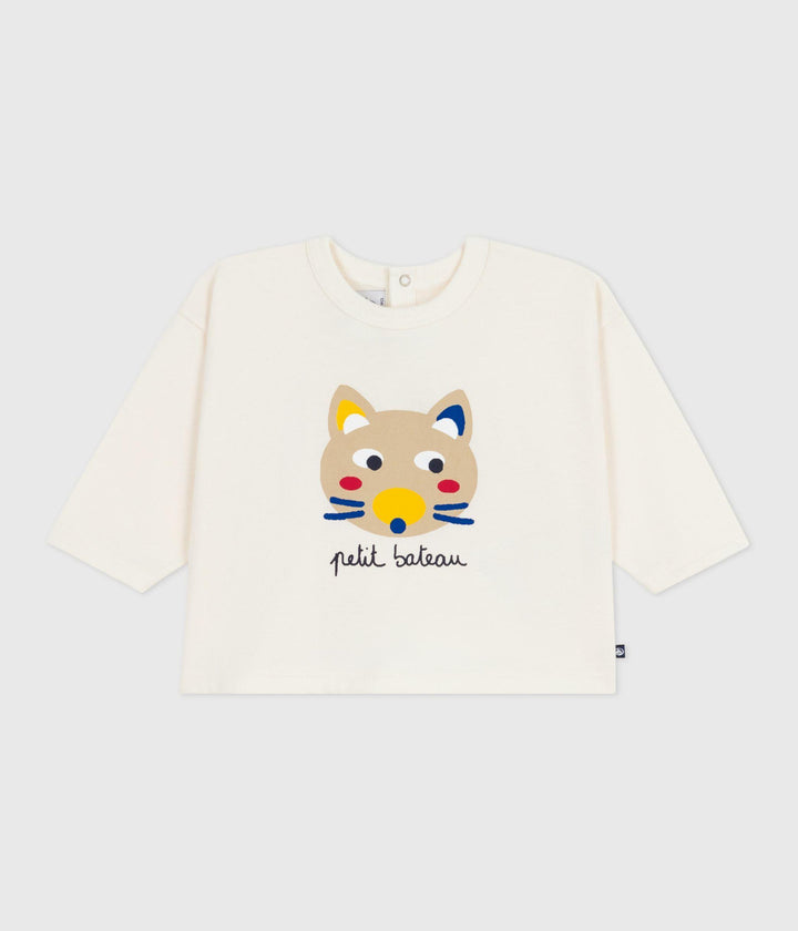 Maglietta a maniche lunghe in cotone per neonati A0EDV 01 PETIT BATEAU 