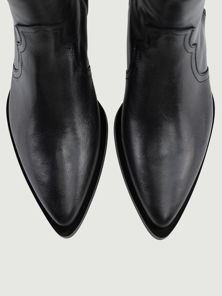 STIVALETTO TEXANO IN PELLE NERO 5547 05 ALPE 