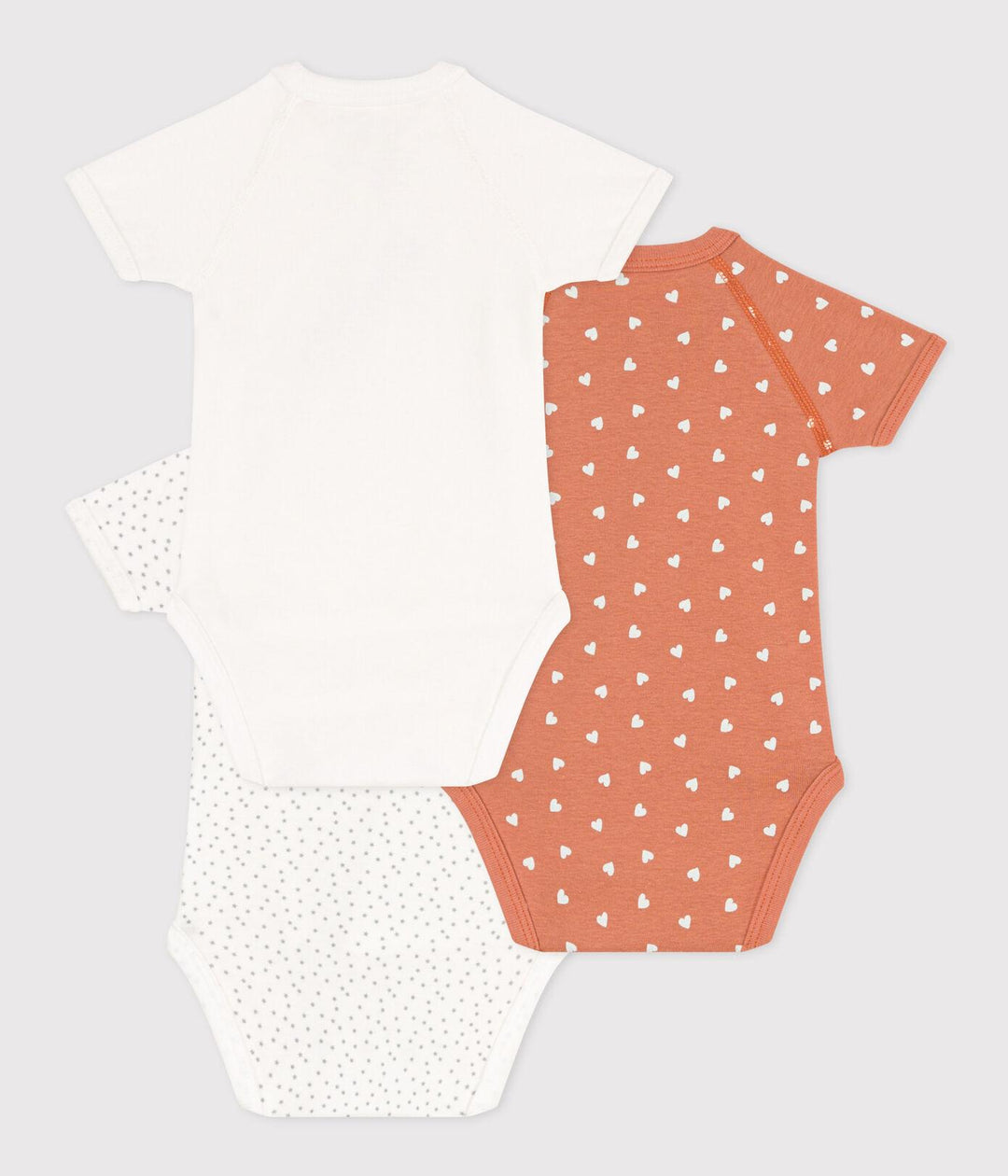 CONFEZIONE DA 3 BODY IN COTONE PER NEONATI A08JB 98 PETIT BATEAU 