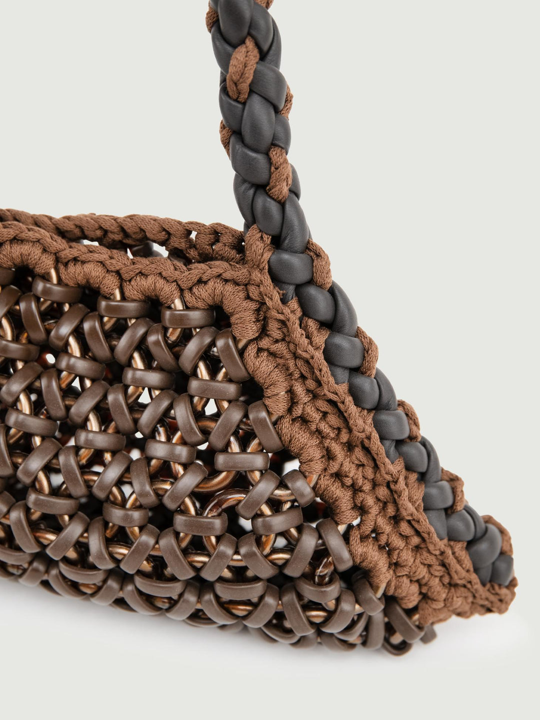 BORSA BIG CRUSH IN RESINA E PELLE TESTA MORO BIG CRUSH T.MORO BIMOR 