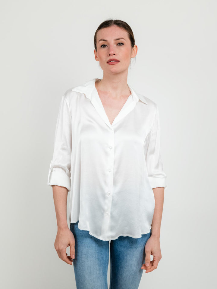 Camicia in raso biancA