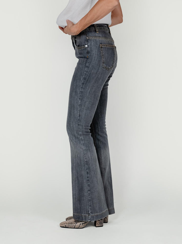 JEANS 5 TASCHE A ZAMPA GRIGIO MEDIO 830CAR NERO/GRIGIO ANDREA MORANDO 