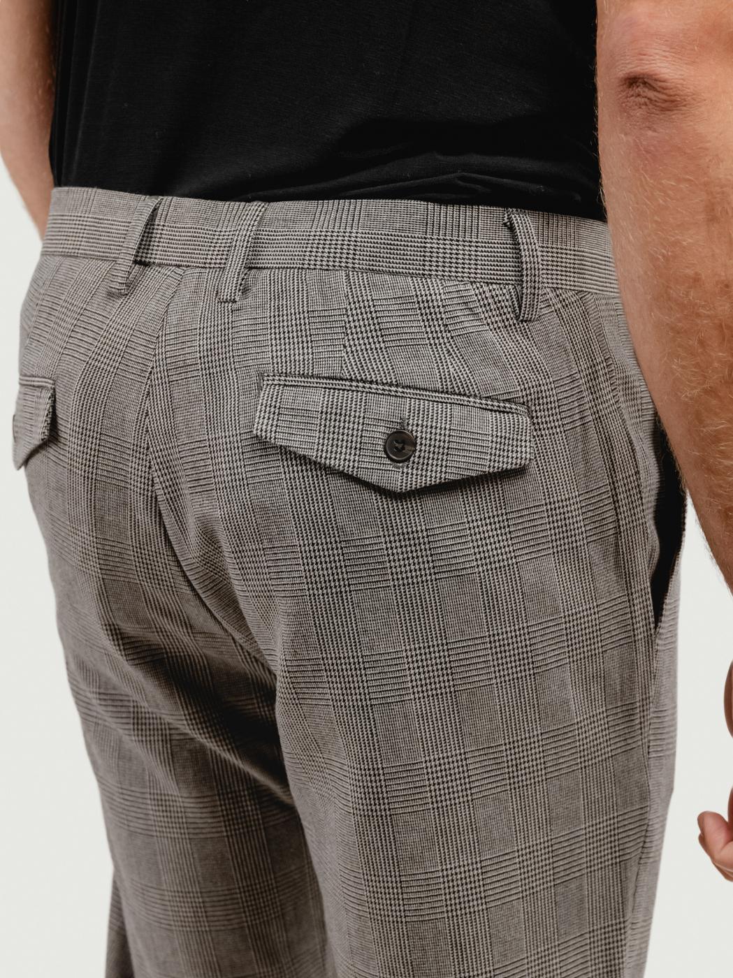 PANTALONE CON PENCES PRINCIPE DI GALLES GRIGIO BU26W10PAPA1544 718 ANDREA MORANDO 