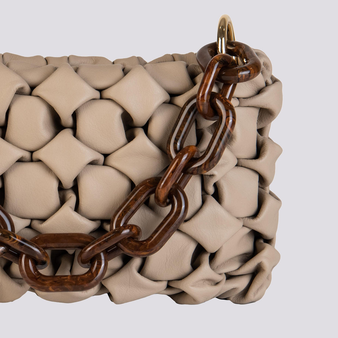 BORSA "CURLY " IN PELLE INTRECCIATA COLOR CAPPUCCINO CURLY CAPPUCCINO BIMOR 