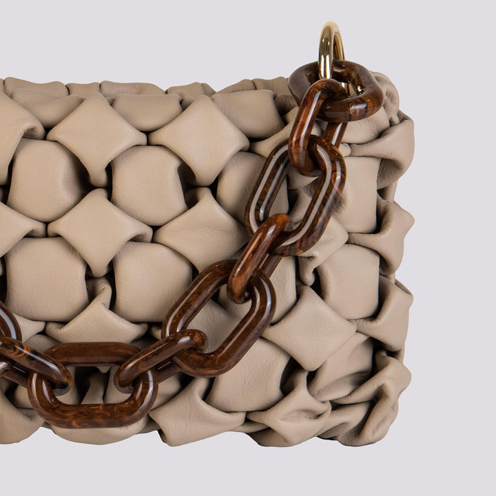BORSA "CURLY " IN PELLE INTRECCIATA COLOR CAPPUCCINO CURLY CAPPUCCINO BIMOR 
