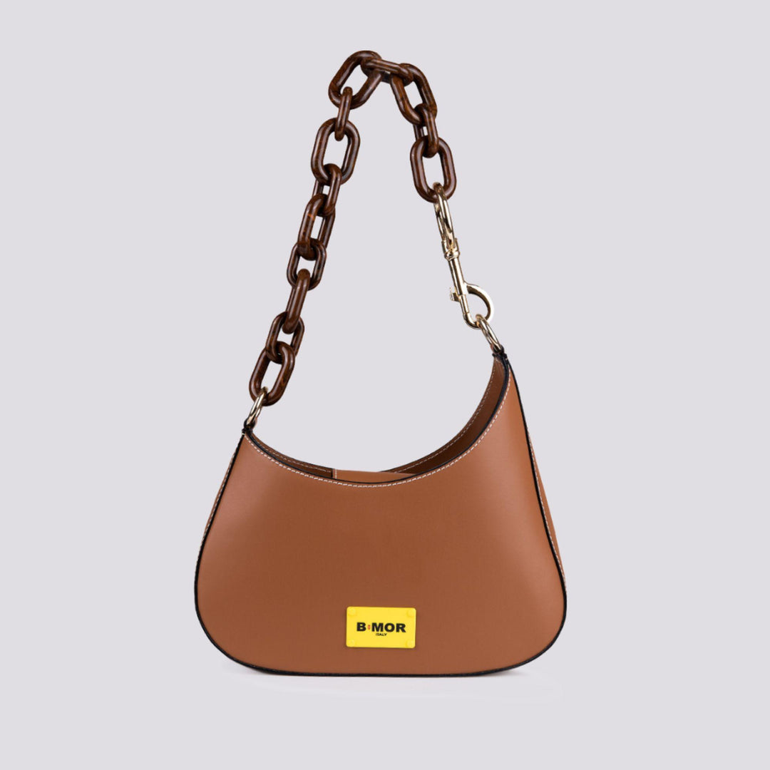 Borsa  Mini Curvy Con Tracolla In Osso  In Pelle cuoio MINI CURVY CUOIO BIMOR 