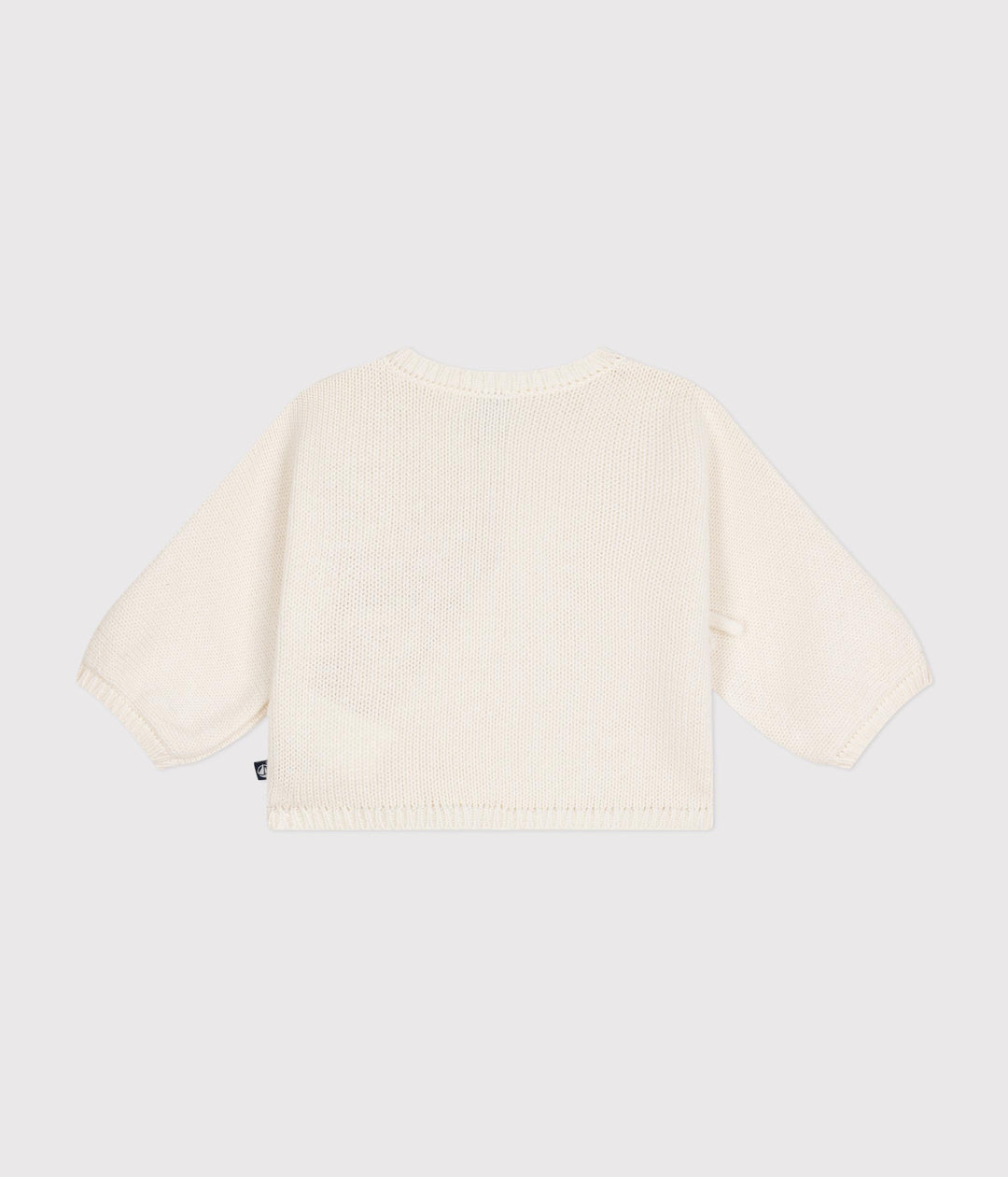 Cardigan con trecce in lana e cotone crema A0AXY 01 PETIT BATEAU 