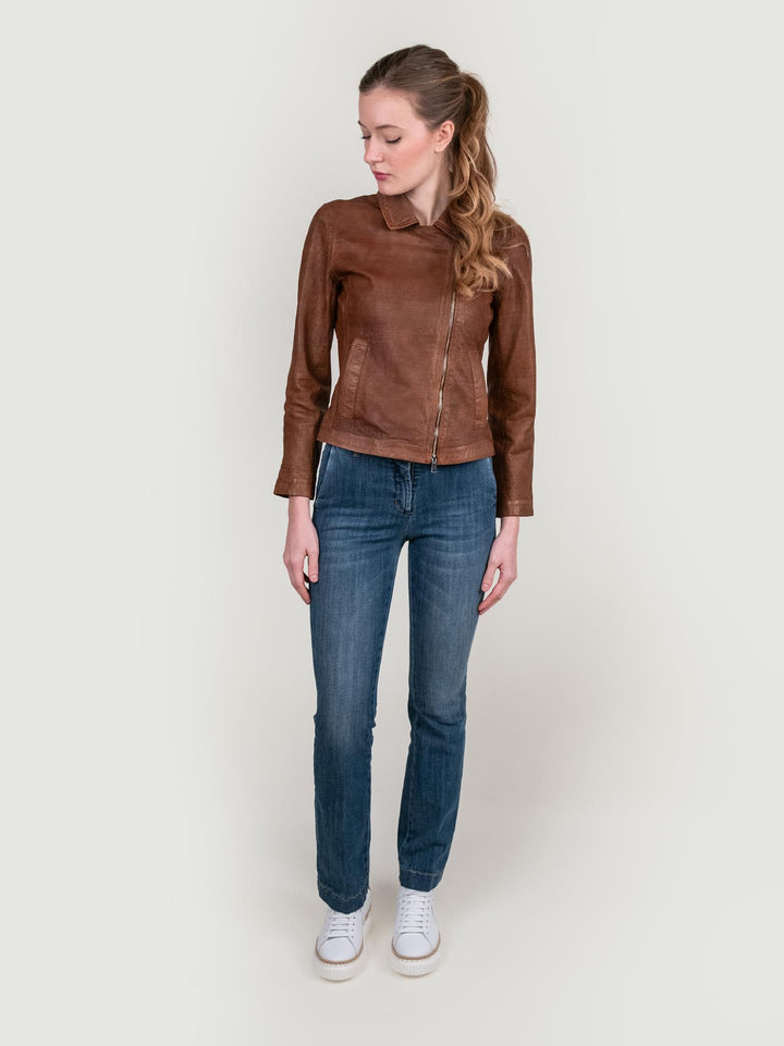 JEANS A ZAMPA CON TASCA A FILO IN DENIM SCURO 8748CAR CRE ANDREA MORANDO 
