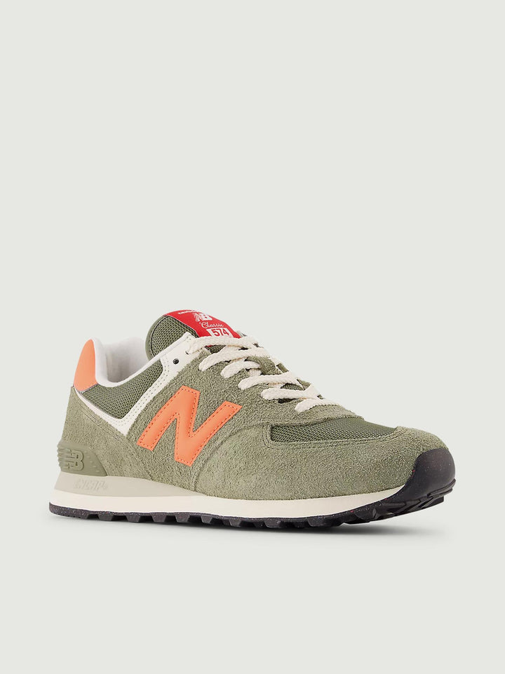 SNEAKER 574 OLIVA E ARANCIO U574BGR DD NEW BALANCE 