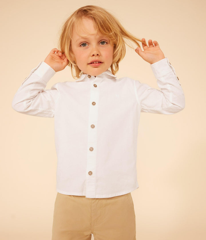 CAMICIA BIANCA BAMBINO A09O5 01 PETIT BATEAU 