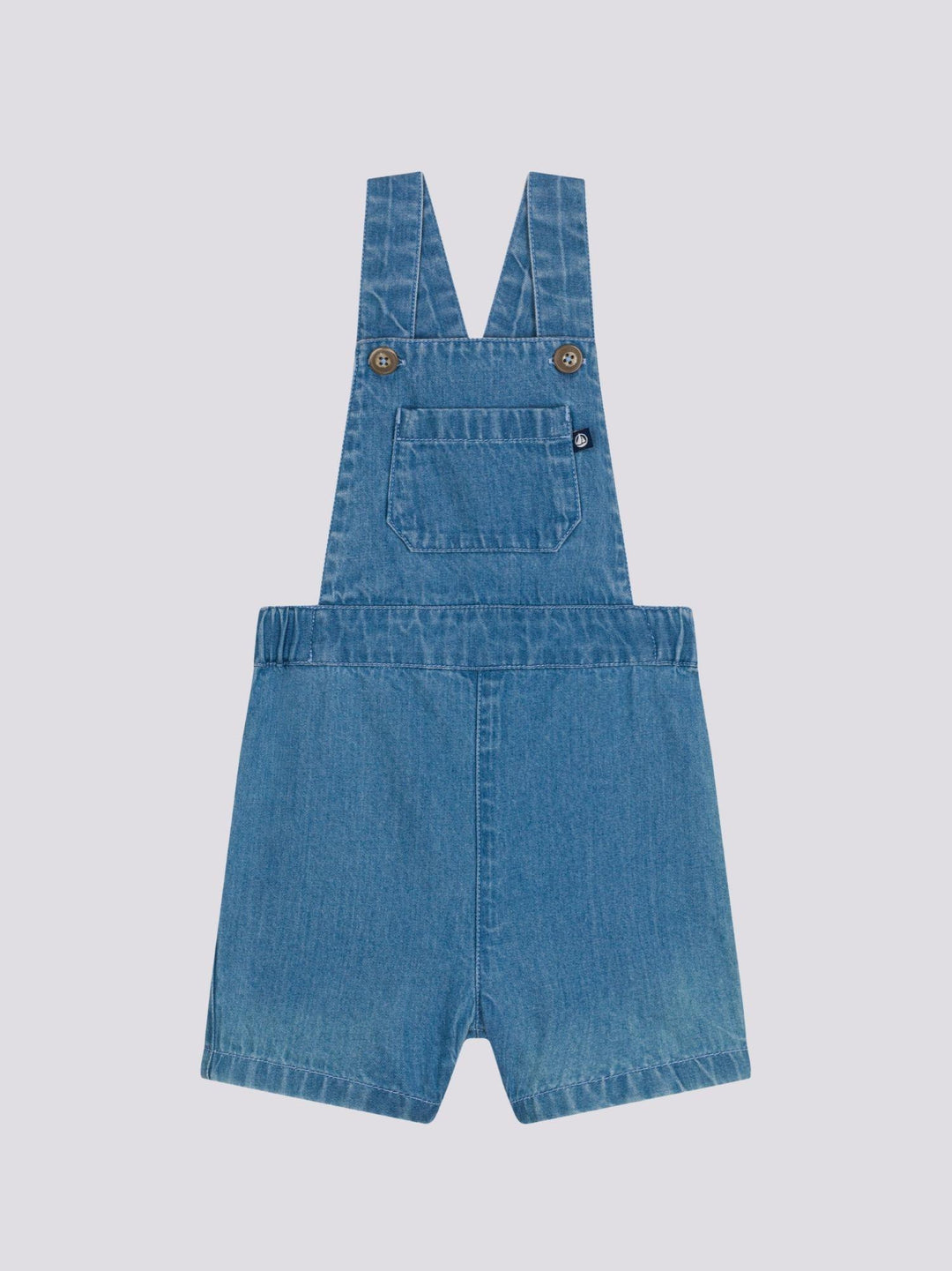SALOPETTE CORTA BEBÈ IN DENIM LEGGERO A09JP 01 PETIT BATEAU 