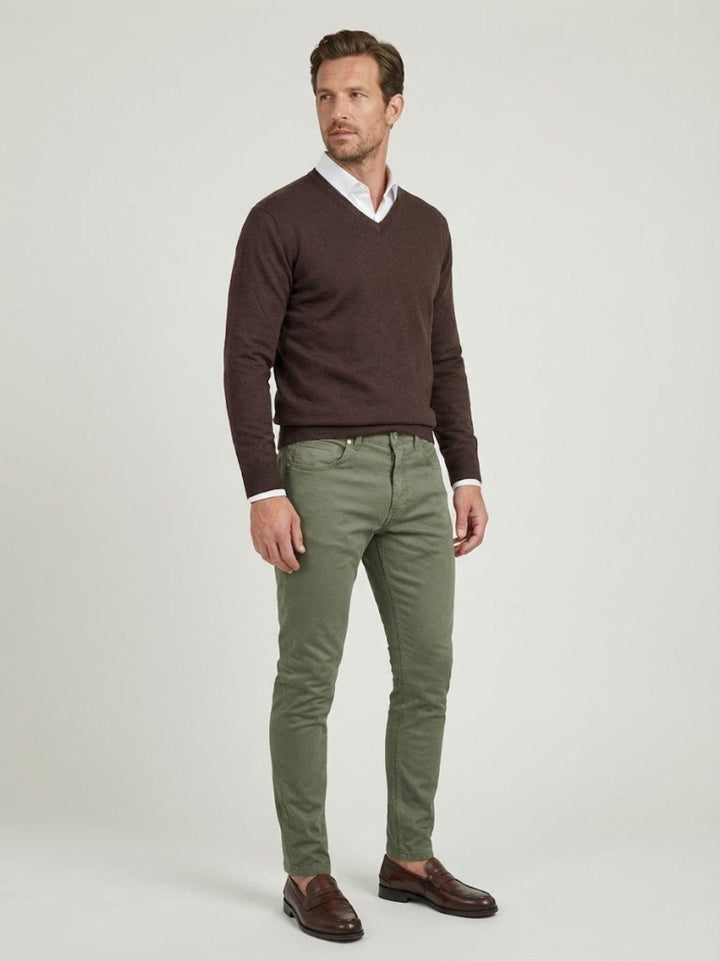 Pantalone cinque tasche in cotone salvia 7607GB SALVIA ANDREA MORANDO 