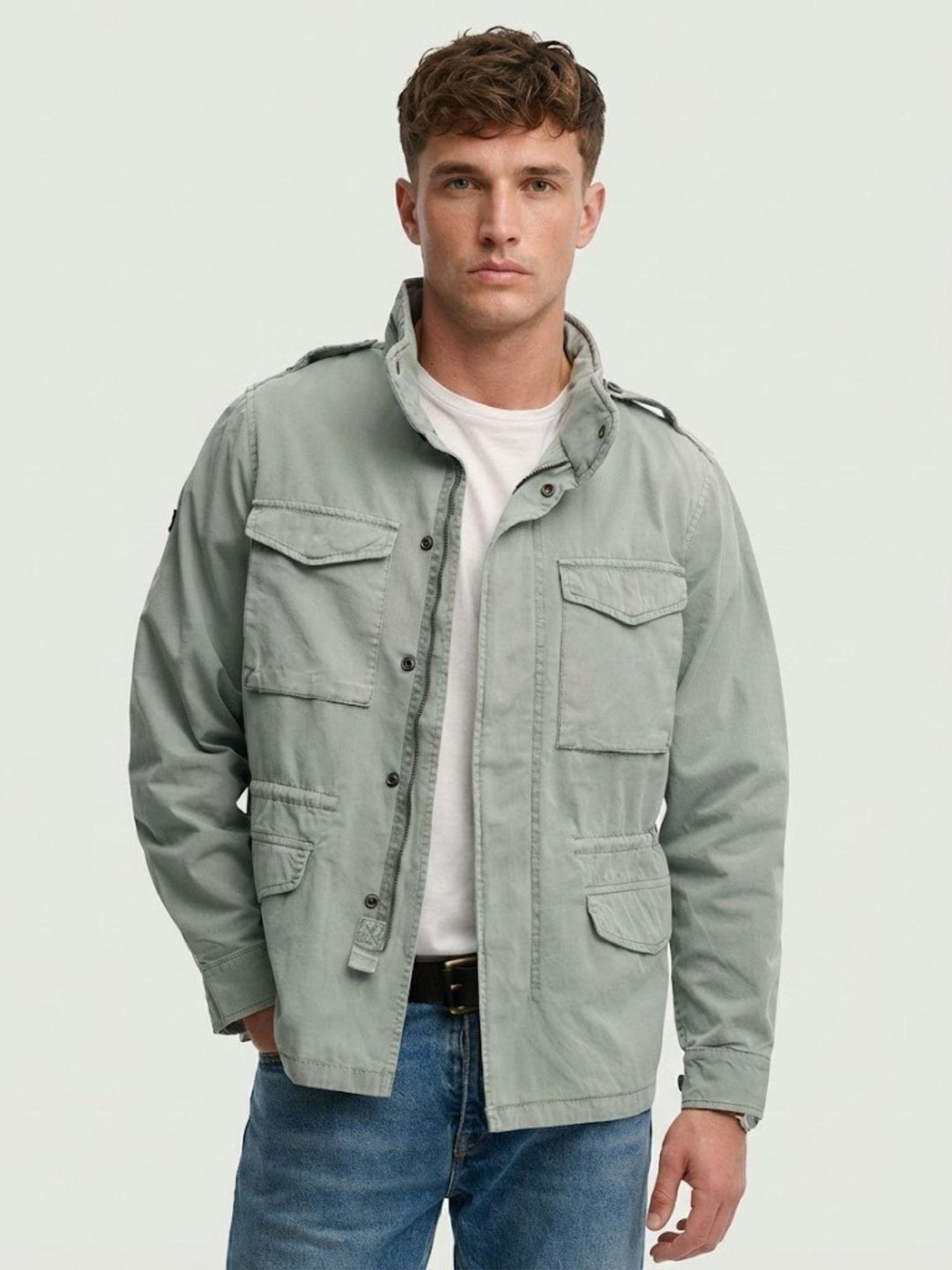 Field Jacket M65 in cotone organico salvia delavè M5012353A PE5 SUPERDRY 