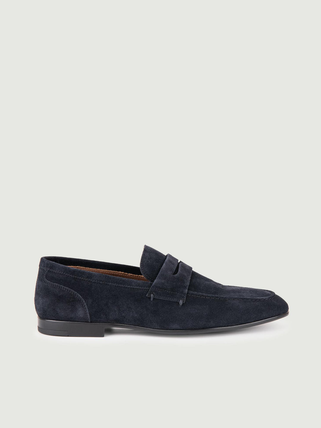 MOCASSINO CON PENNY SCAMOSCIATO BLU 161728VI BLUE DEEP ANDREA MORANDO 