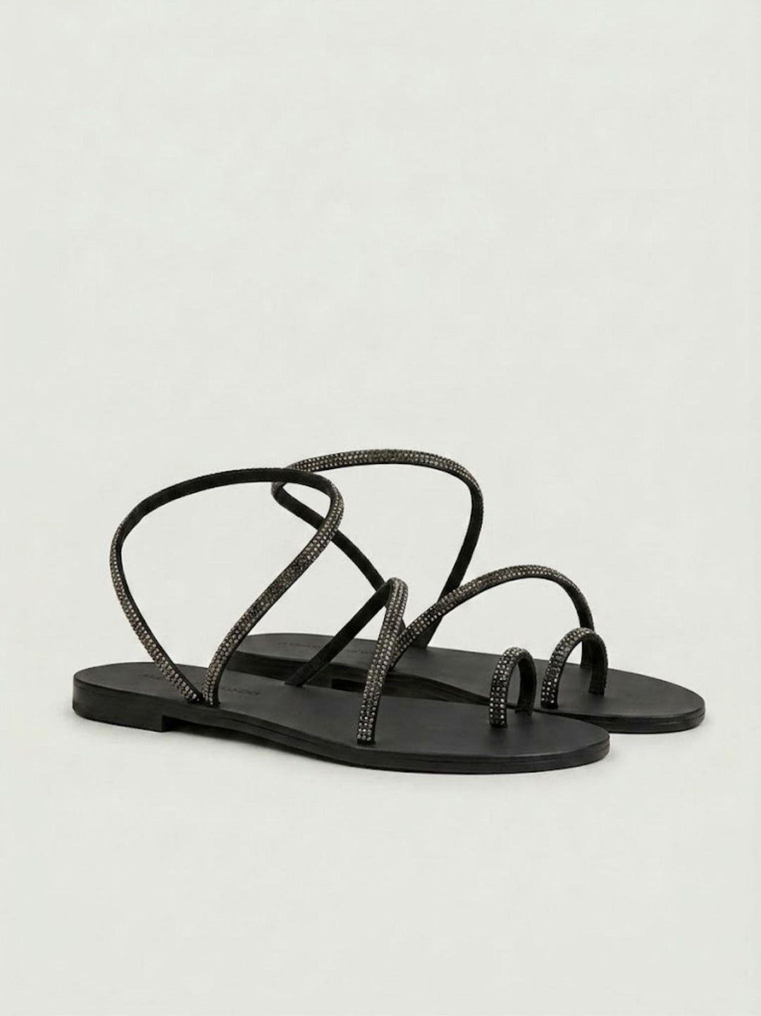 Sandalo gioiello nero con strass 63TC BLACK ANDREA MORANDO 