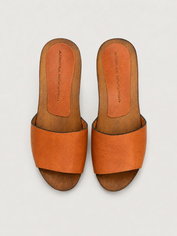 Zoccolo basso in pelle scamosciata arancione 110ST ORANGE ANDREA MORANDO 