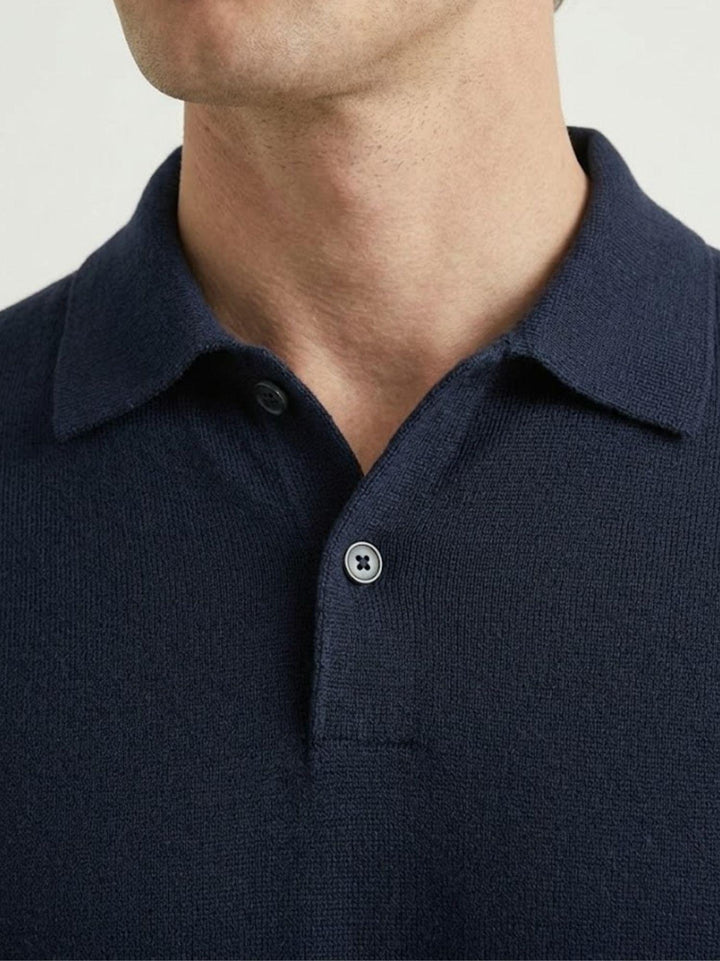 Polo in cotone extrafine navy 5048126 220 ANDREA MORANDO 