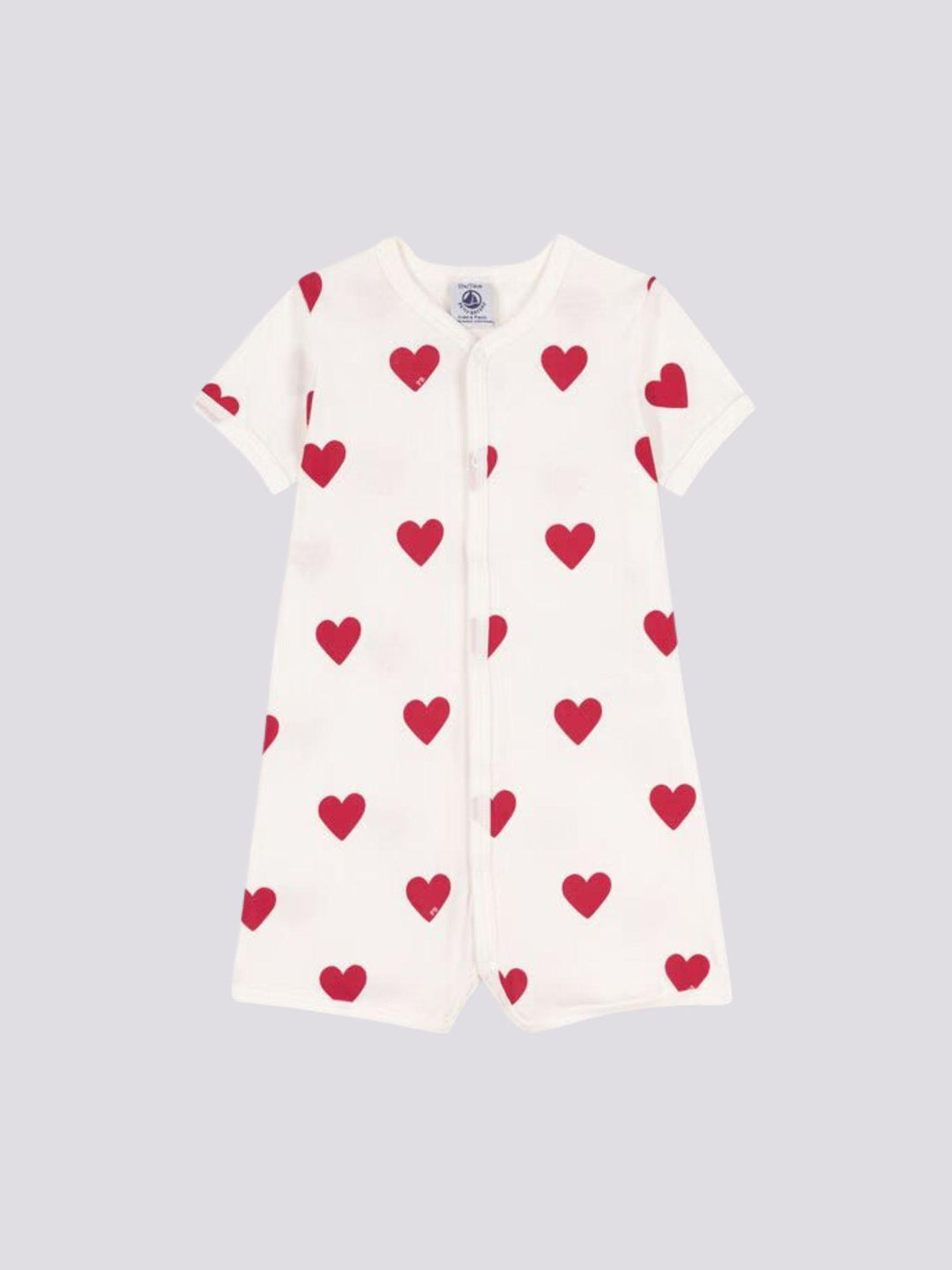 TUTINA CORTA BEBÈ IN COTONE A CUORI A09HG 01 PETIT BATEAU 