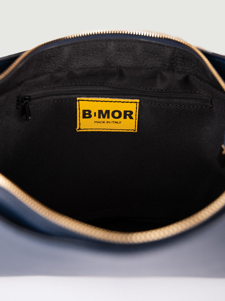 BORSA A SPALLA SEVENTY IN PELLE BLU SEVENTY BLU BIMOR 