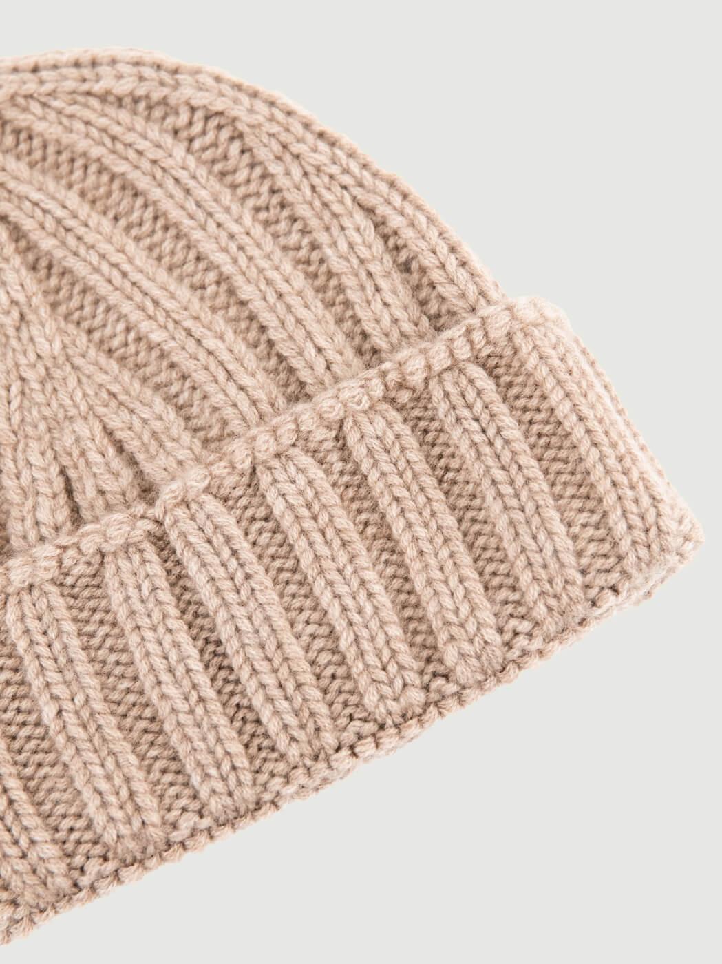 BERRETTO IN CASHMERE A COSTE BEIGE 181P BROWN ANDREA MORANDO 