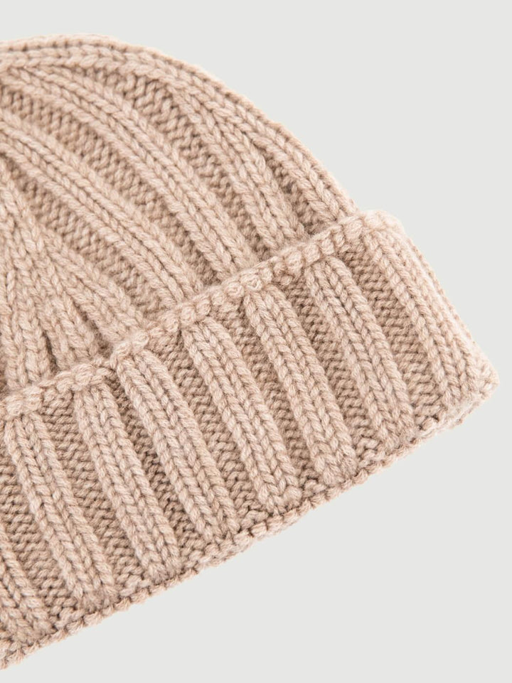 BERRETTO IN CASHMERE A COSTE BEIGE 181P BROWN ANDREA MORANDO 