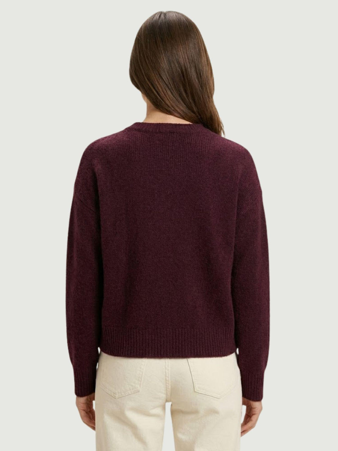 MAGLIA OVER 100% LANA BORDEAUX WL788 VINO ANDREA MORANDO 