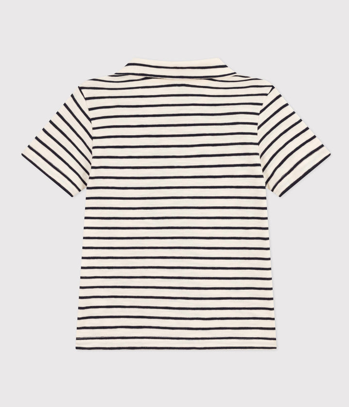 POLO A MANICHE CORTE IN COTONE A RIGHE A09W7 01 PETIT BATEAU 
