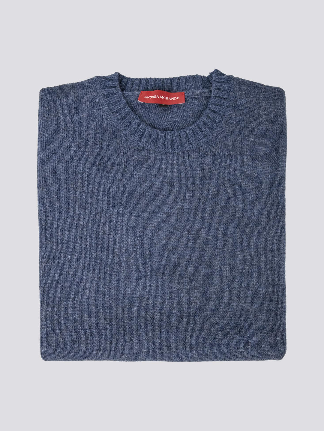 Girocollo in misto lana denim 1150224 304 ANDREA MORANDO 