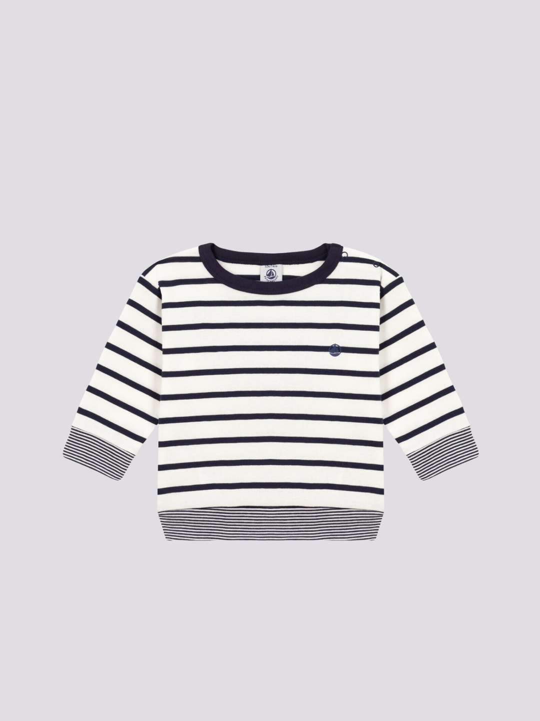 T-SHIRT A MANICA LUNGA IN COTONE A RIGHE PER BEBÈ A092L 01 PETIT BATEAU 