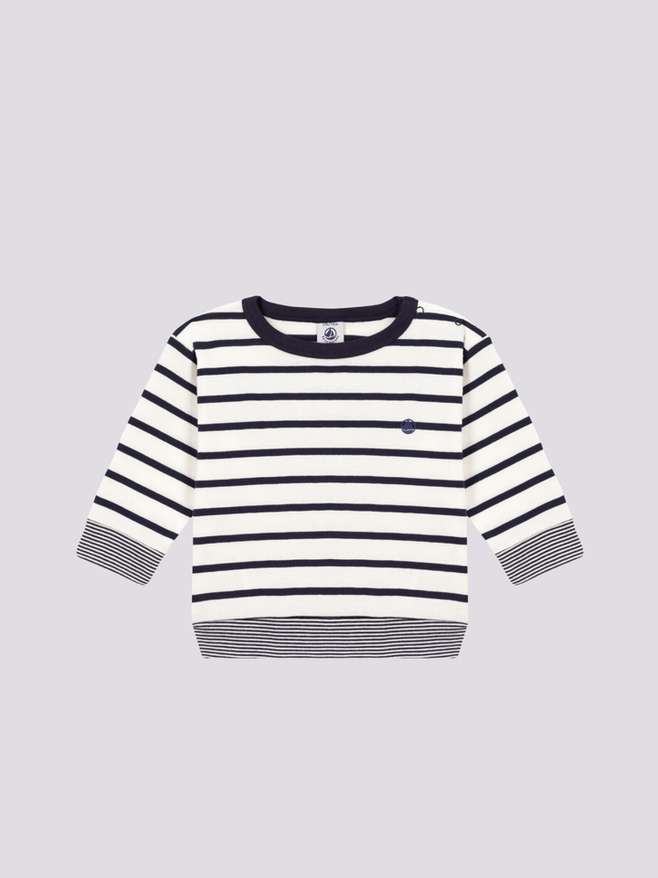 T-SHIRT A MANICA LUNGA IN COTONE A RIGHE PER BEBÈ A092L 01 PETIT BATEAU 