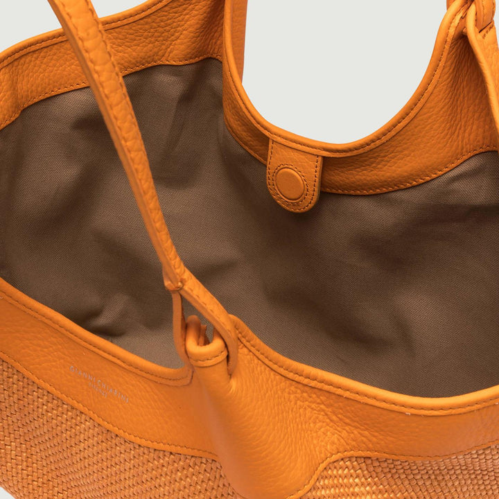 Borsa a spalla DUA in pelle intrecciata flame orange BS 10370/24PE CST-PL 13309 GIANNI CHIARINI 
