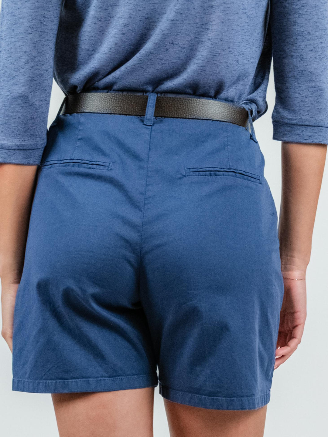 Bermuda in cotone blu con cintura 81007CG DENIM ANDREA MORANDO 