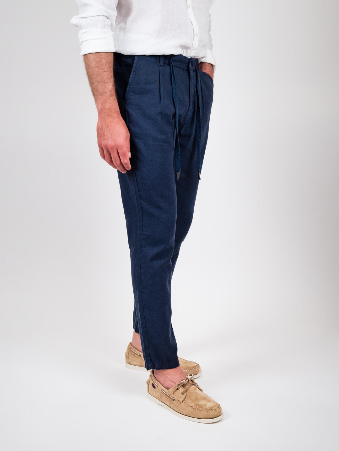 Pantalone in lino blu navy BU26S38PAPA843PD 201 ANDREA MORANDO 