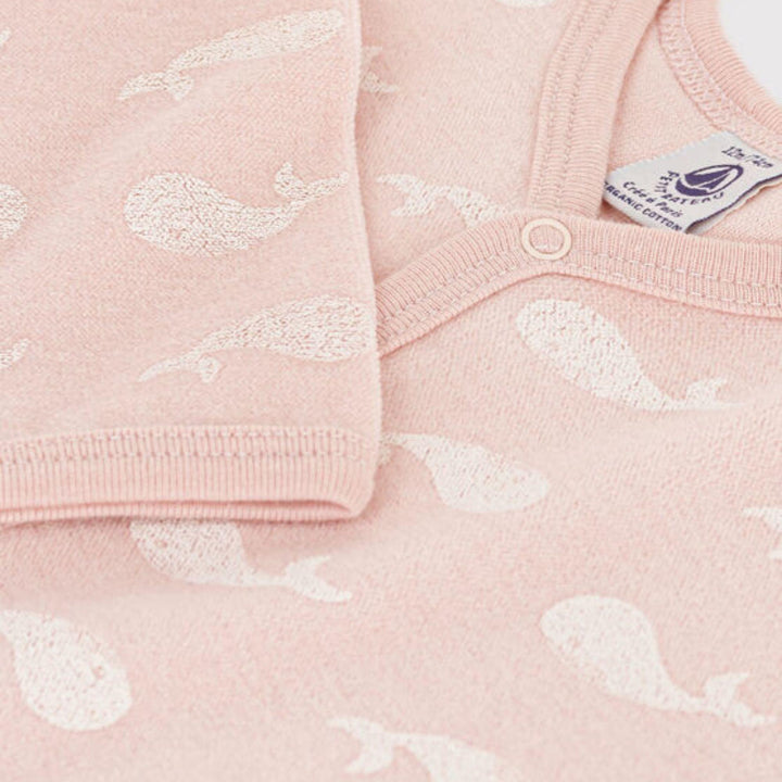 TUTINA PIGIAMA BALENE ROSA IN CINIGLIA A0AH0 01 PETIT BATEAU 