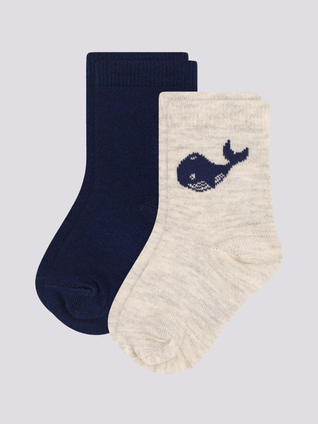 2 PAIA DI CALZINI BEBÈ IN COTONE CON STAMPA BALENA A0A6K 01 PETIT BATEAU 