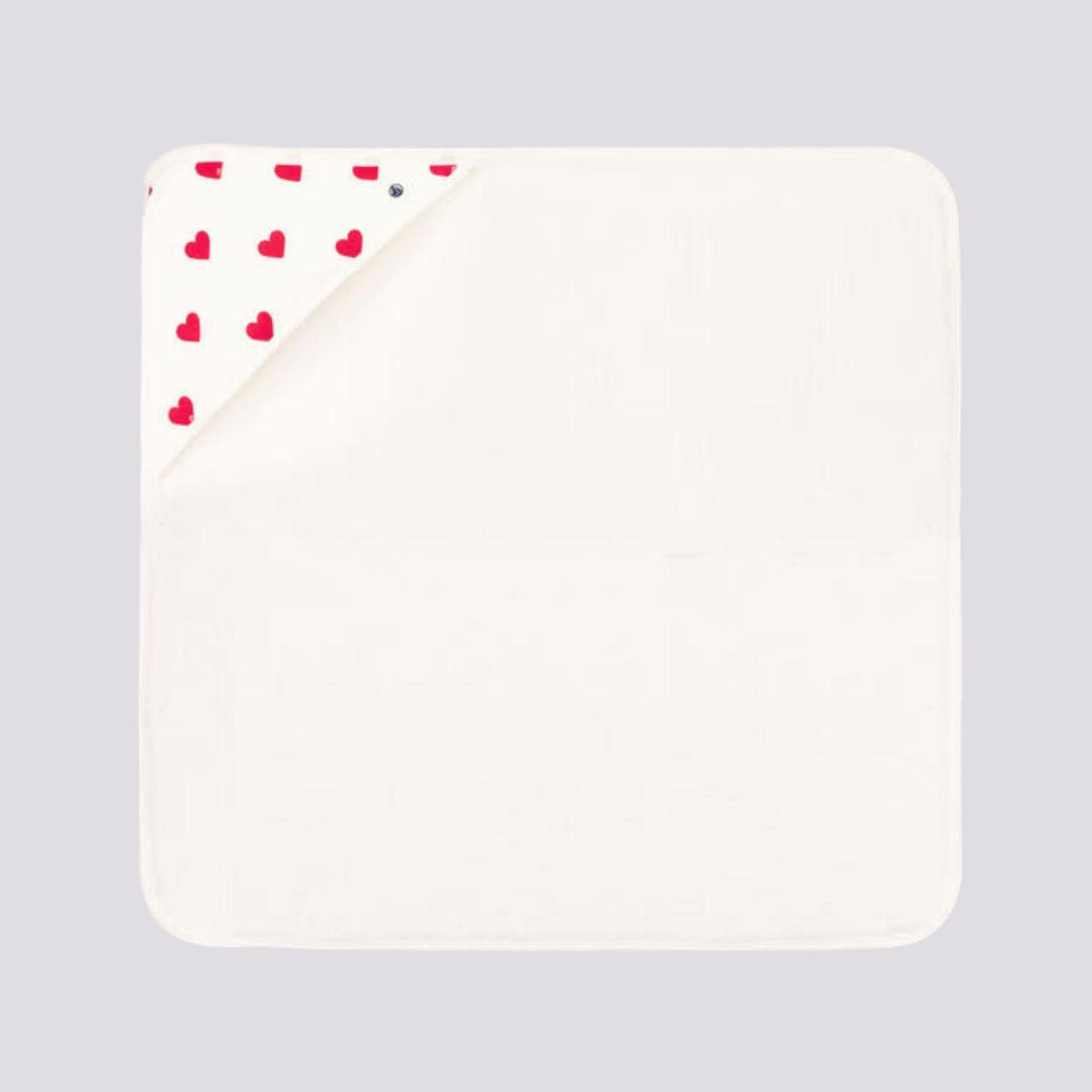 ASCIUGAMANO QUADRATO DA BAGNO CON CUORI IN COTONE A09IT 01 PETIT BATEAU 