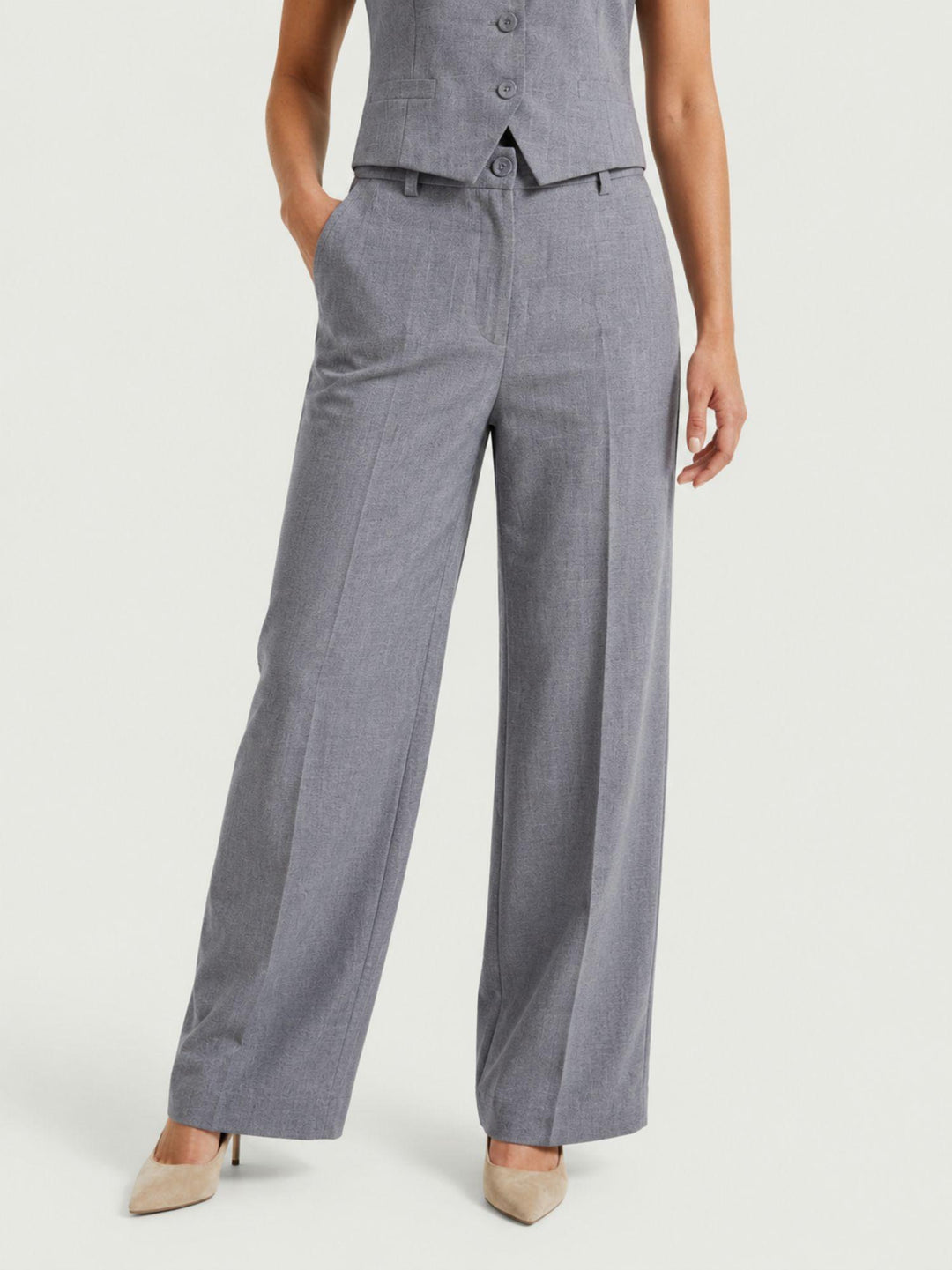 Pantalone sartoriale a palazzo grigio denim 0636OR JEANS ANDREA MORANDO 