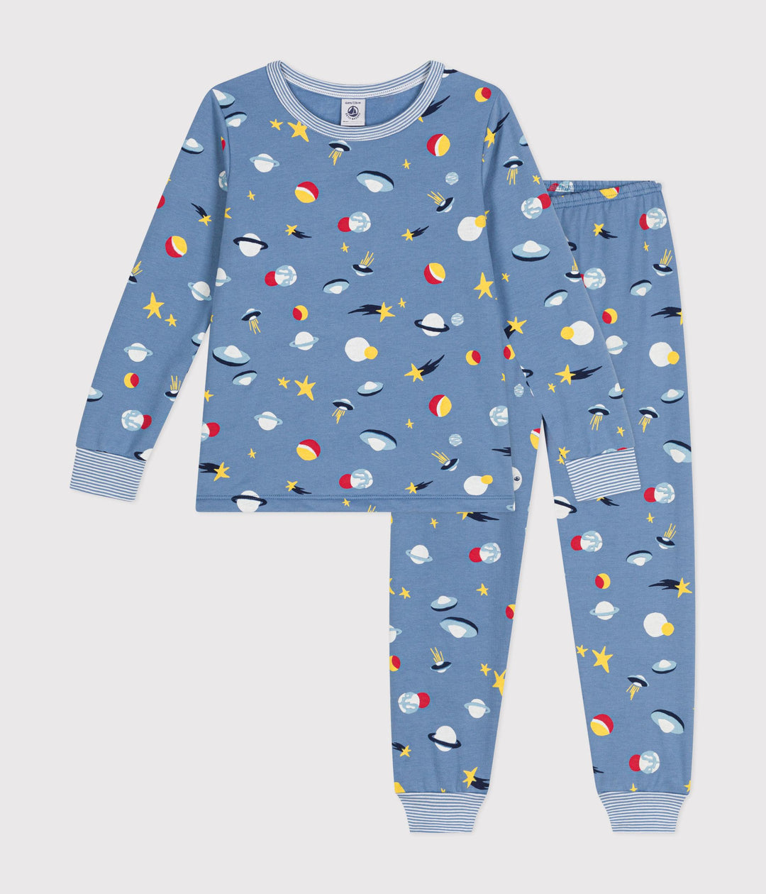 Pigiama in tessuto felpato con stampa spazio A0B88 01 PETIT BATEAU 